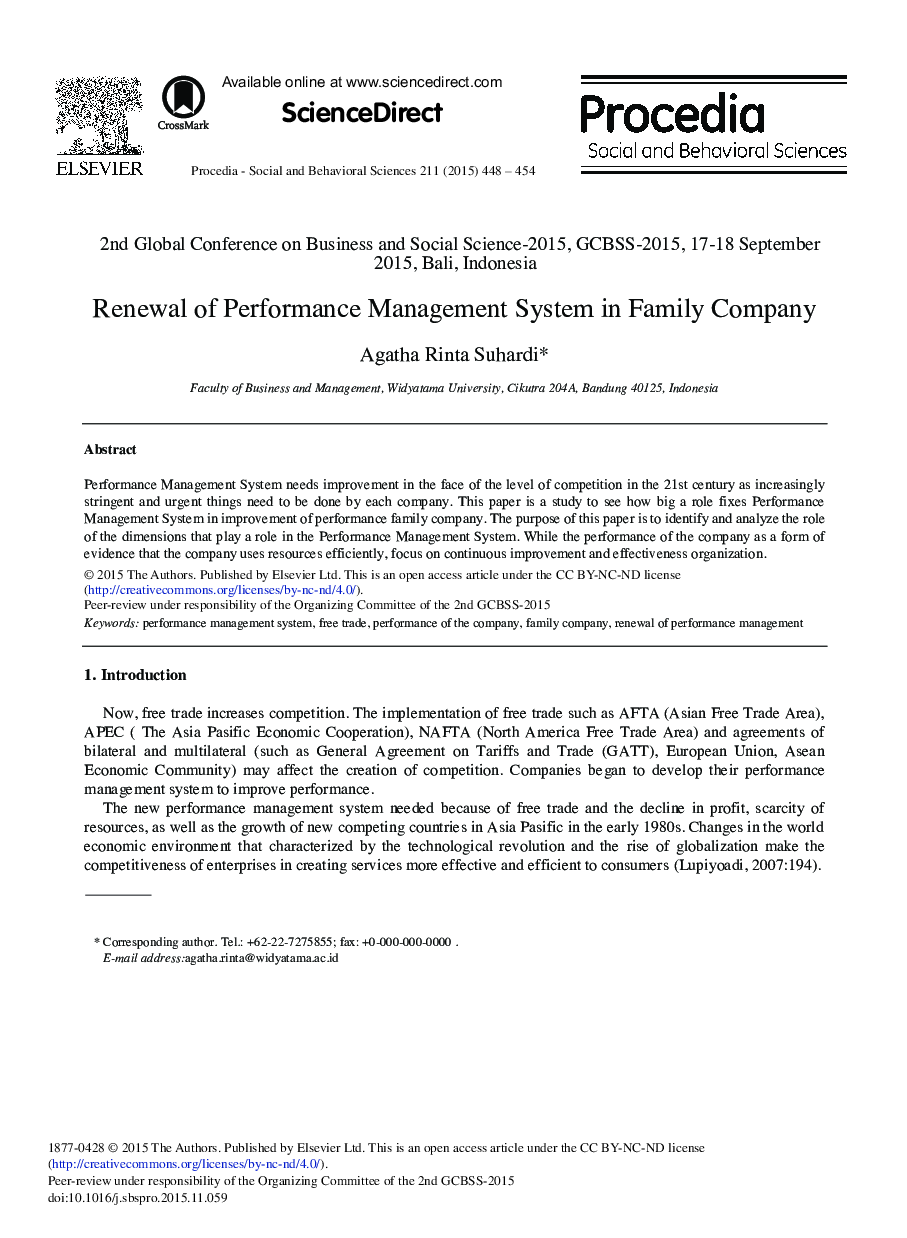 Renewal of Performance Management System in Family Company 