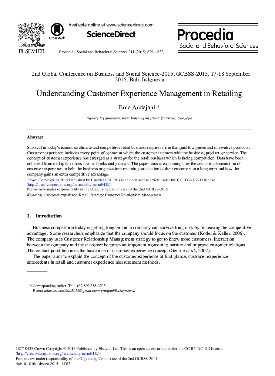 Understanding Customer Experience Management in Retailing 