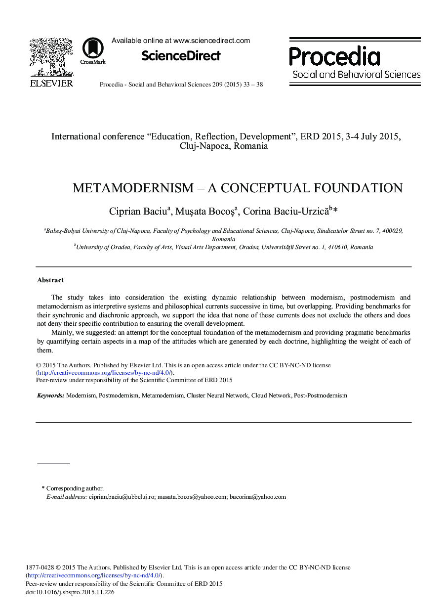 Metamodernism – A Conceptual Foundation 