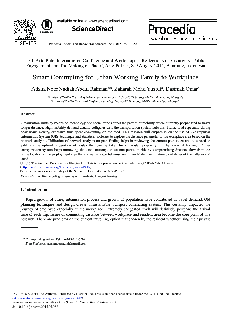 Smart Commuting for Urban Working Family to Workplace 