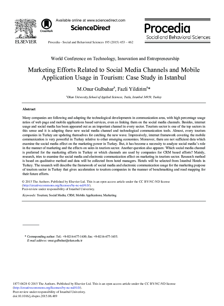 تلاش های بازاریابی مرتبط با کانال های رسانه های اجتماعی و کاربرد تلفن همراه در گردشگری: مطالعه موردی در استانبول؟ 