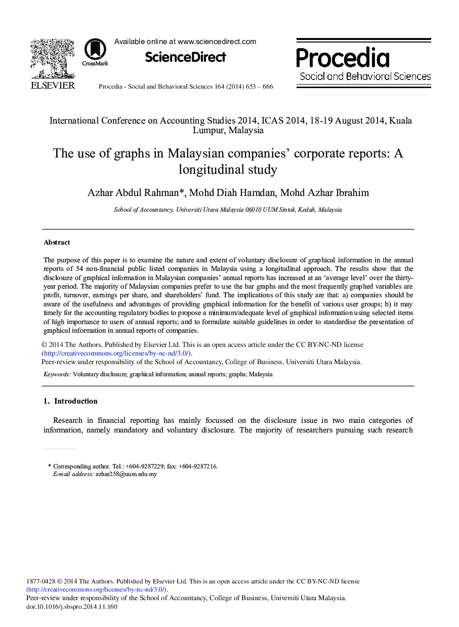 The Use of Graphs in Malaysian Companies’ Corporate Reports: A Longitudinal Study 