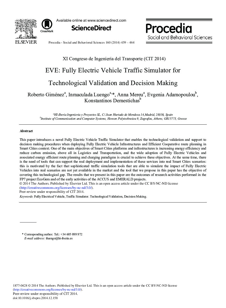 EVE: Fully Electric Vehicle Traffic Simulator for Technological Validation and Decision Making 