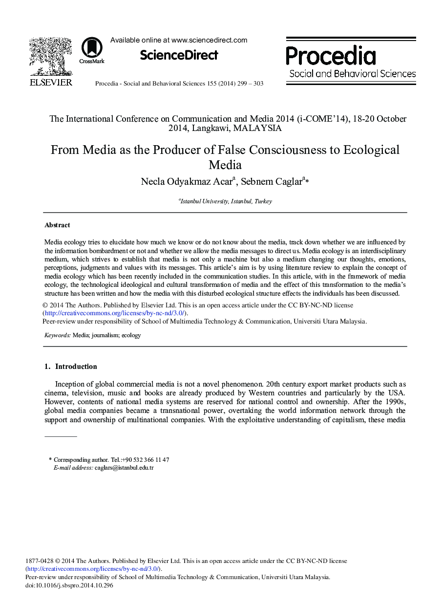 From Media as the Producer of False Consciousness to Ecological Media 