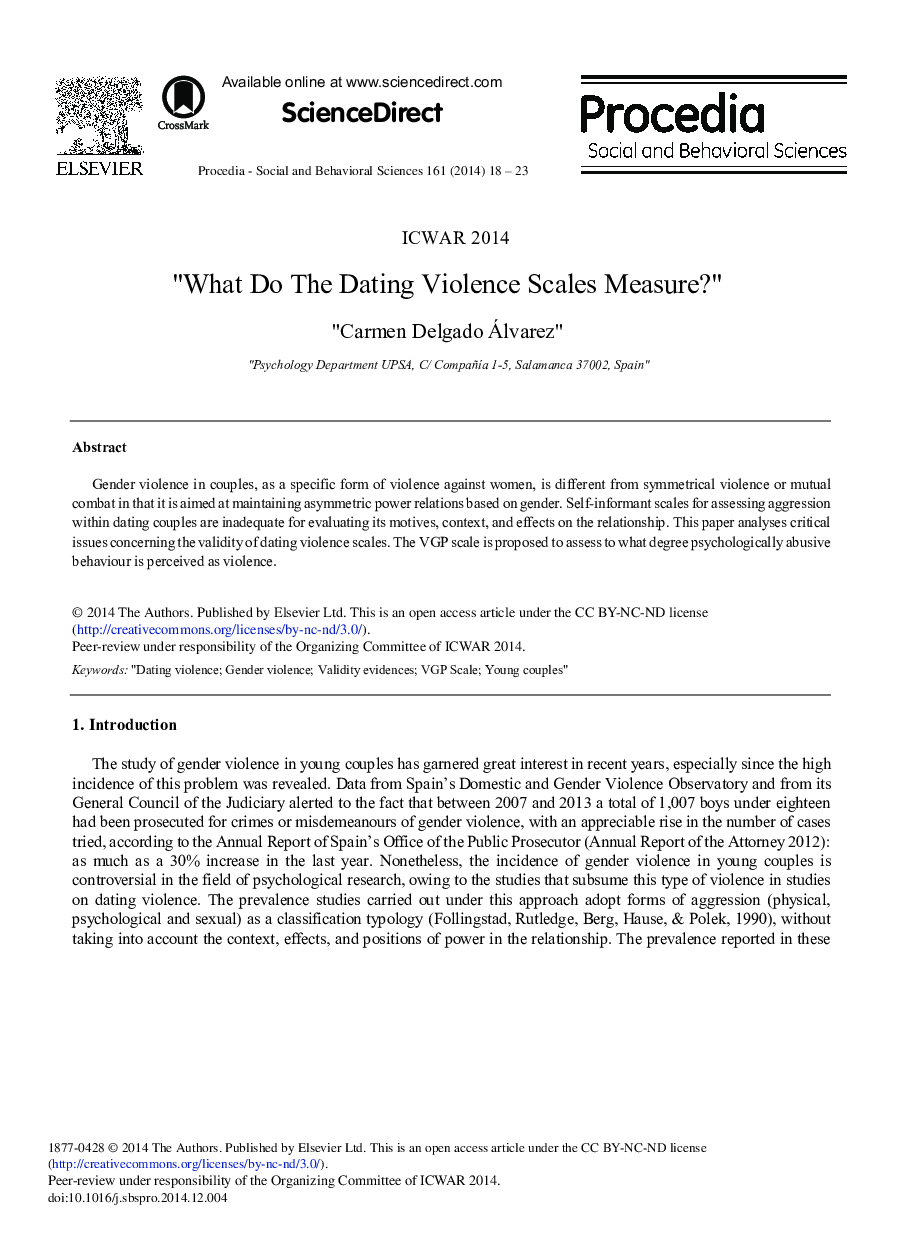 What Do the Dating Violence Scales Measure? 