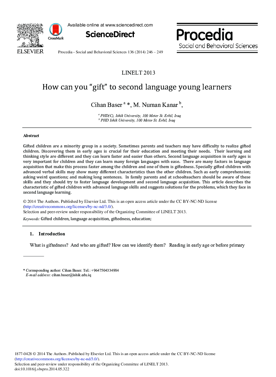 How can you “Gift” to Second Language Young Learners 