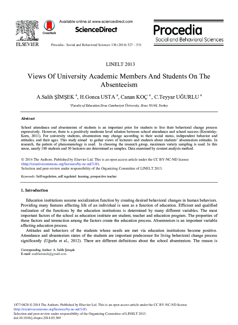 Views of University Academic Members and Students on the Absenteeism 