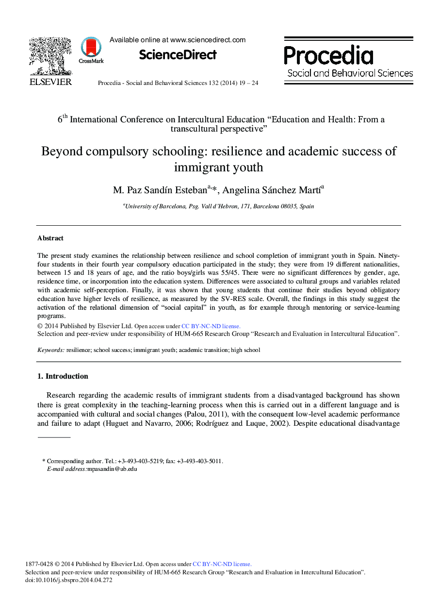 Beyond Compulsory Schooling: Resilience and Academic Success of Immigrant Youth 