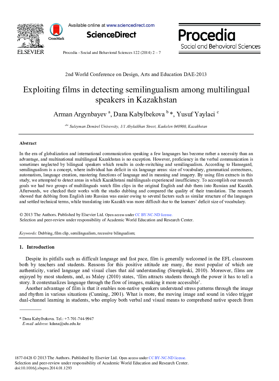 Exploiting Films in Detecting Semilingualism among Multilingual Speakers in Kazakhstan 