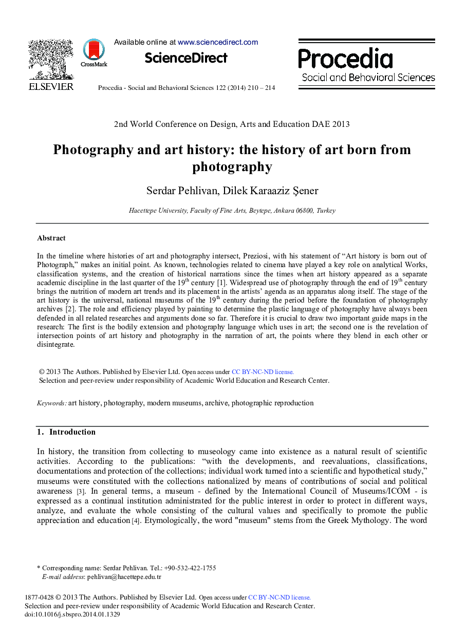 Photography and Art History: The History of Art Born from Photography 