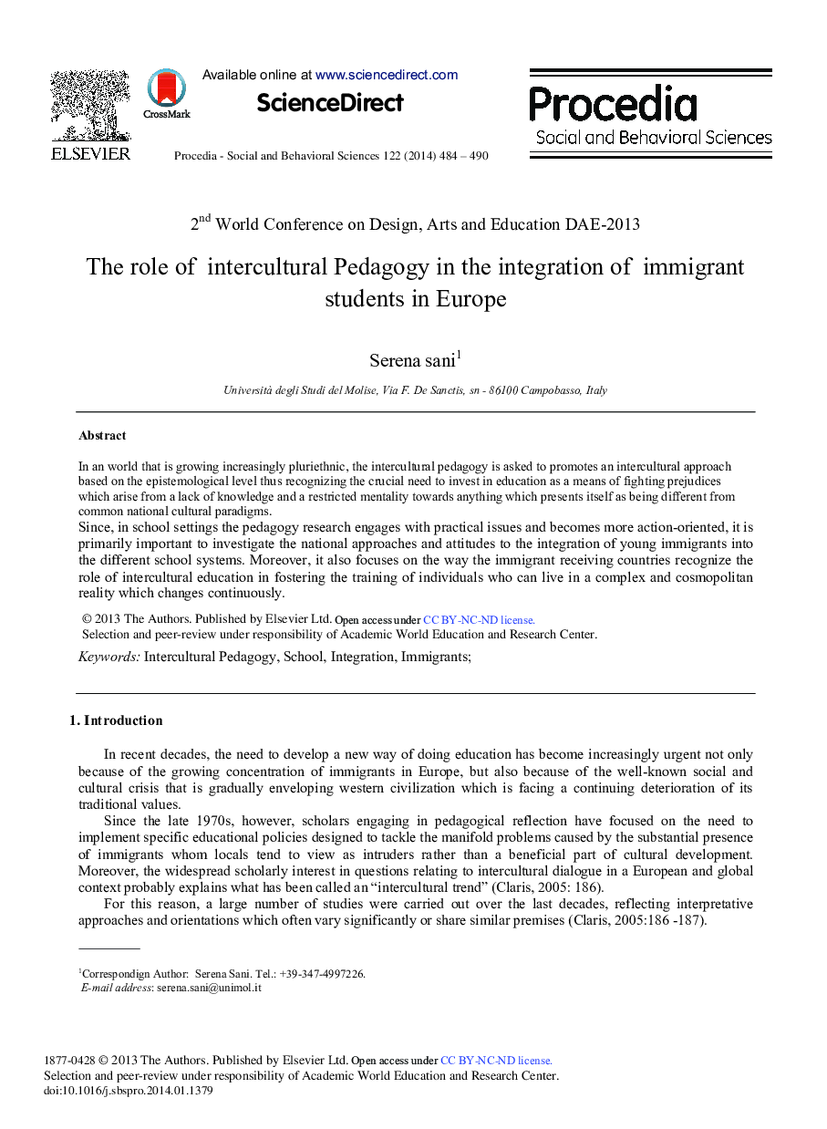 The Role of Intercultural Pedagogy in the Integration of Immigrant Students in Europe 