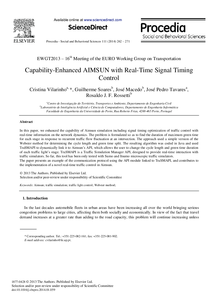 Capability-enhanced AIMSUN with Real-time Signal Timing Control 