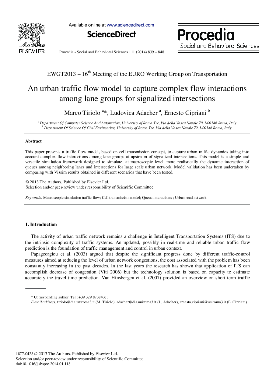 An Urban Traffic Flow Model to Capture Complex Flow Interactions among Lane Groups for Signalized Intersections 