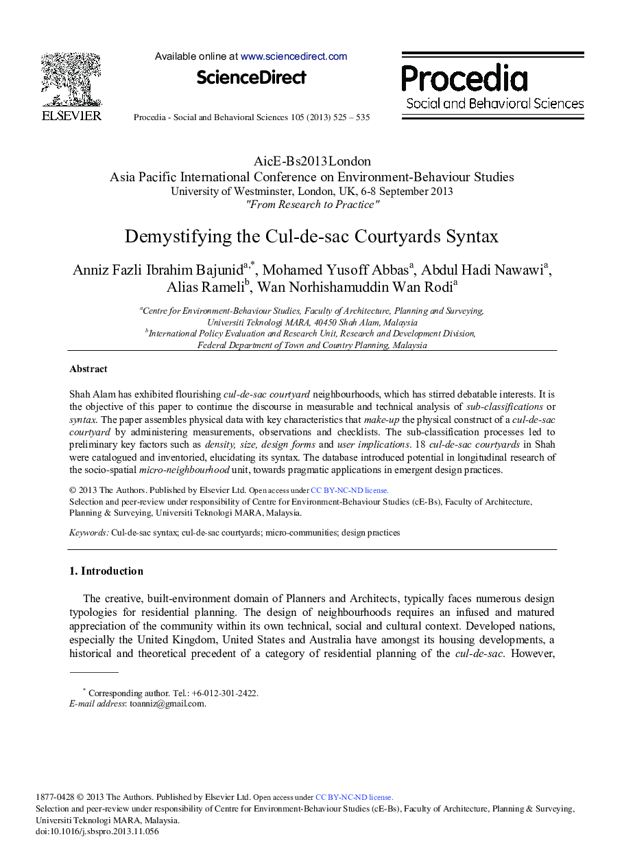 Demystifying the Cul-de-sac Courtyards Syntax 