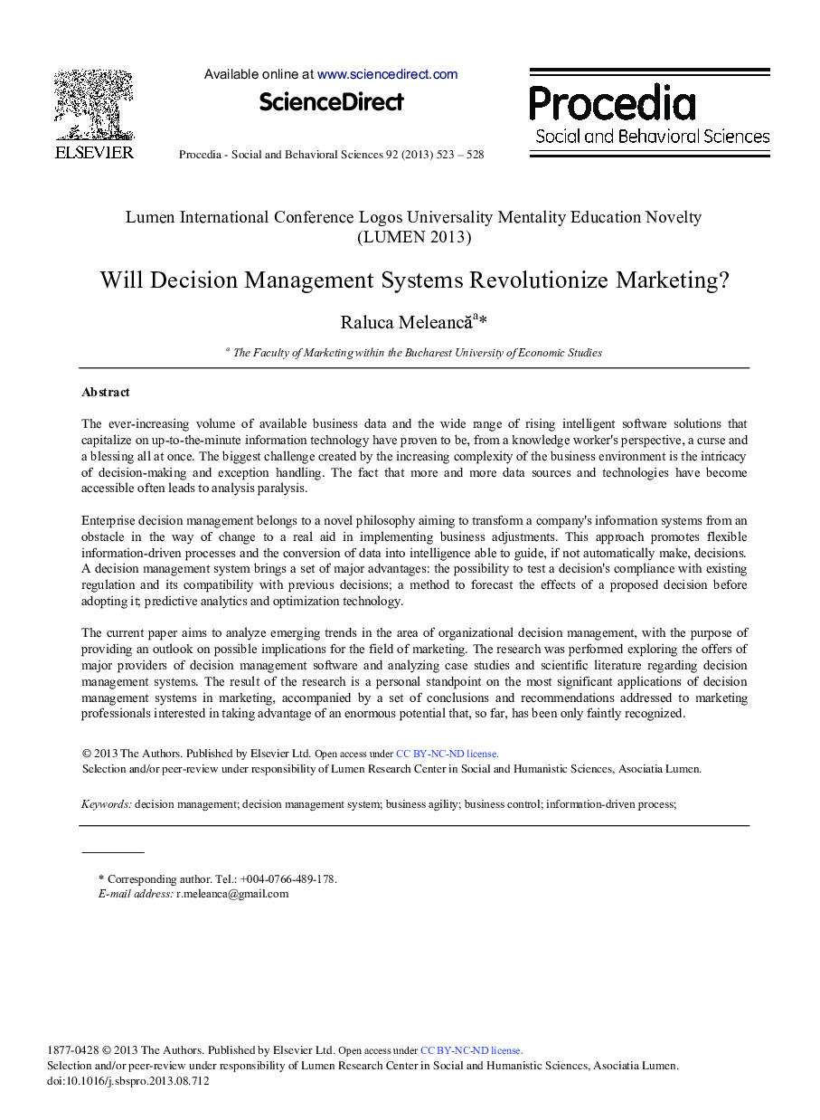 Will Decision Management Systems Revolutionize Marketing? 
