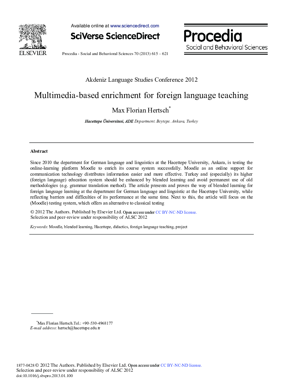 Multimedia-Based Enrichment for Foreign Language Teaching 