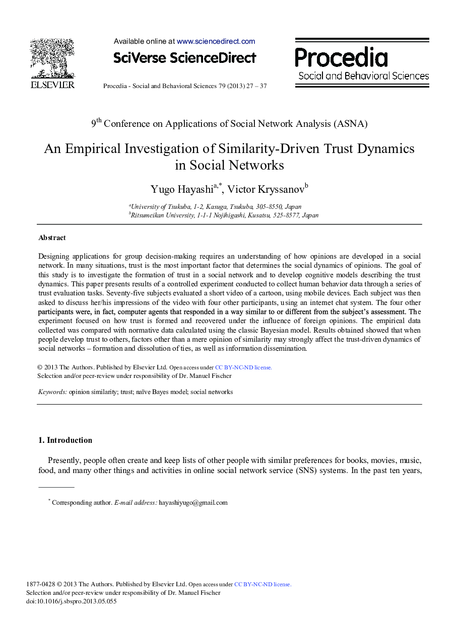 An Empirical Investigation of Similarity-driven Trust Dynamics in Social Networks 