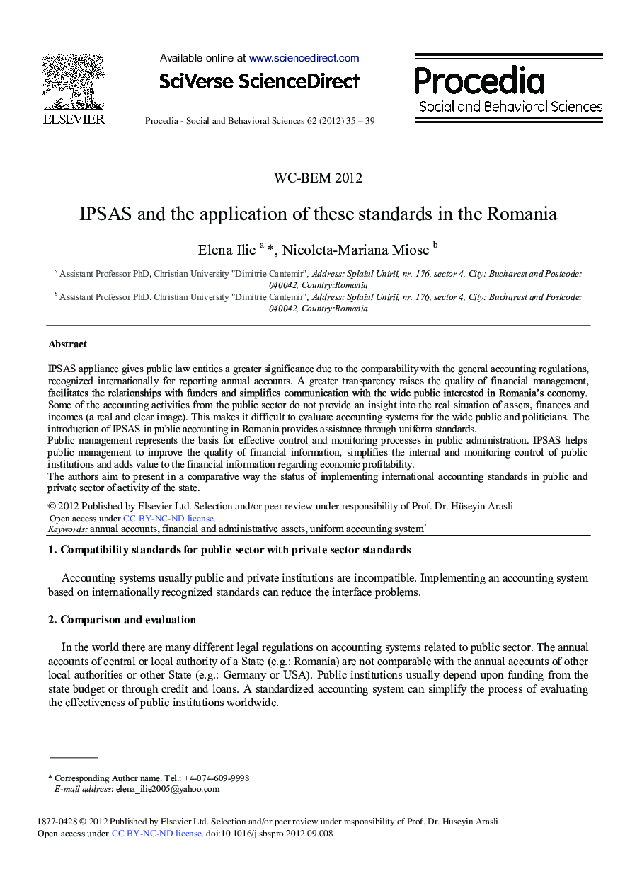 IPSAS and the Application of These Standards in the Romania