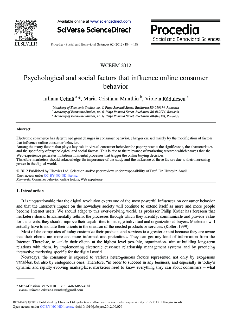 Psychological and Social Factors that Influence Online Consumer Behavior