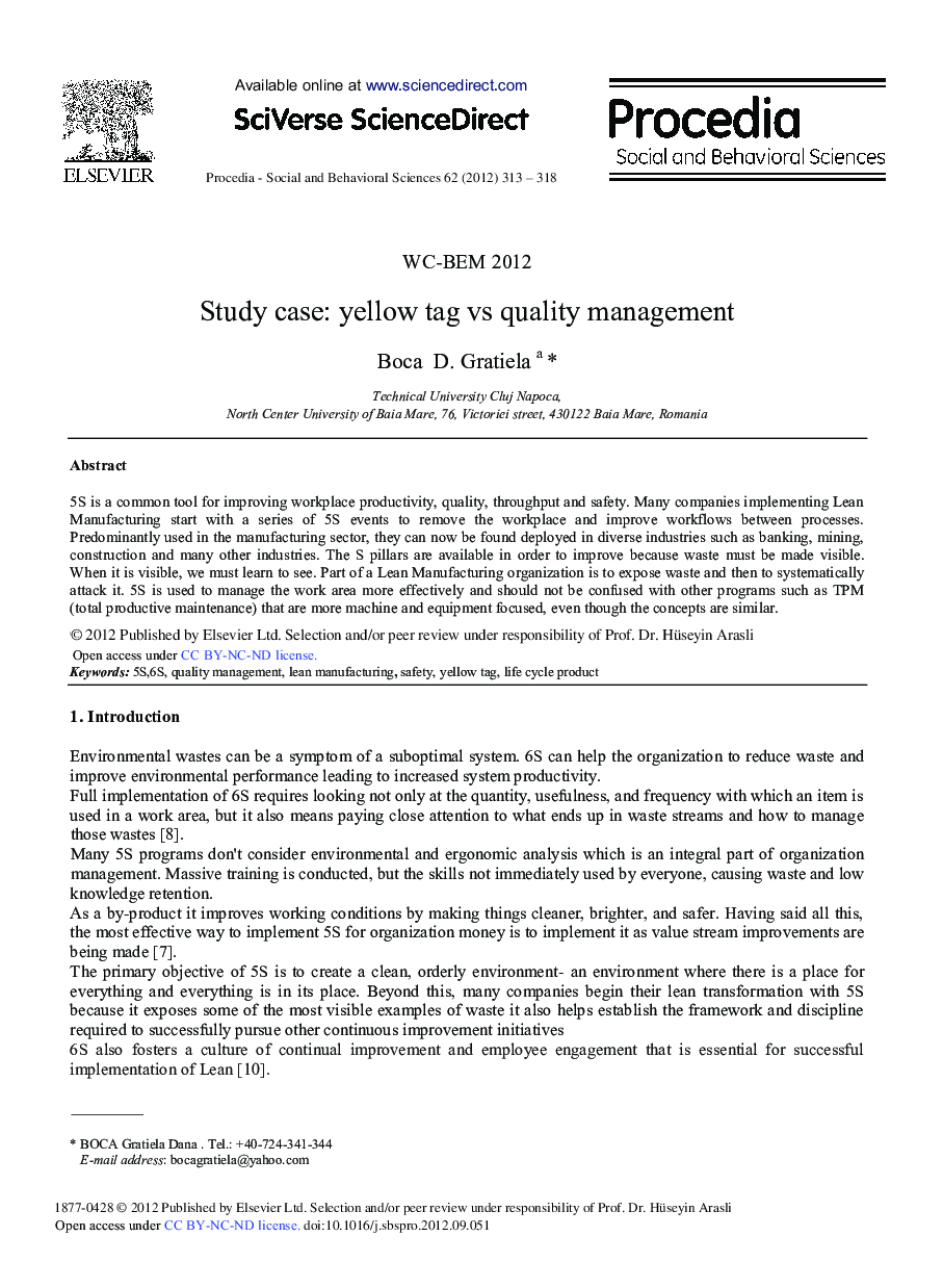 Study Case: Yellow Tag vs Quality Management