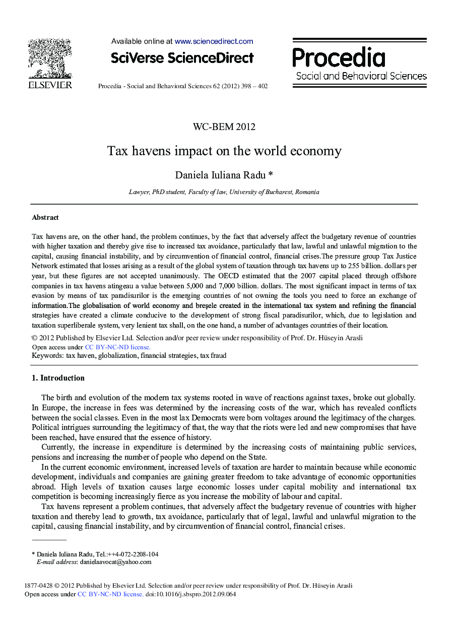 Tax Havens Impact on the World Economy