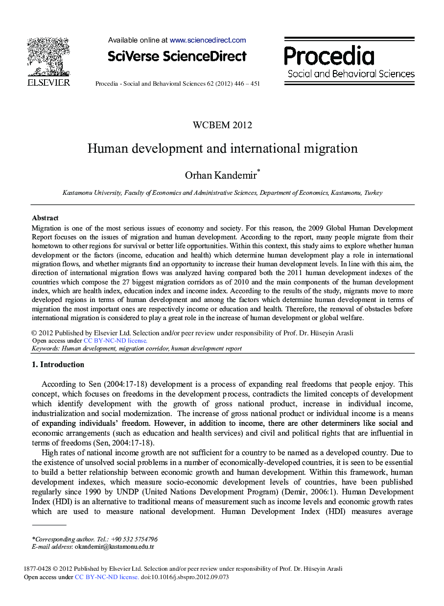 Human Development and International Migration