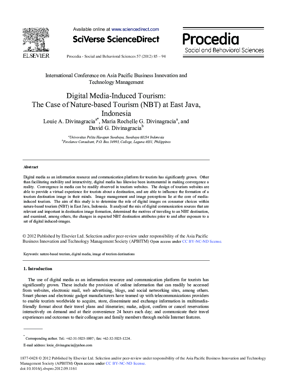 Digital Media-Induced Tourism: The Case of Nature-based Tourism (NBT) at East Java, Indonesia