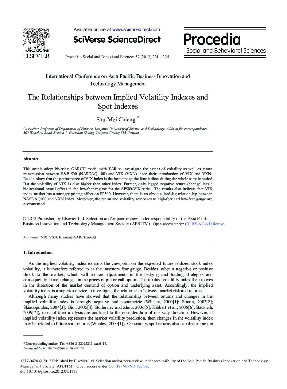 The Relationships between Implied Volatility Indexes and Spot Indexes