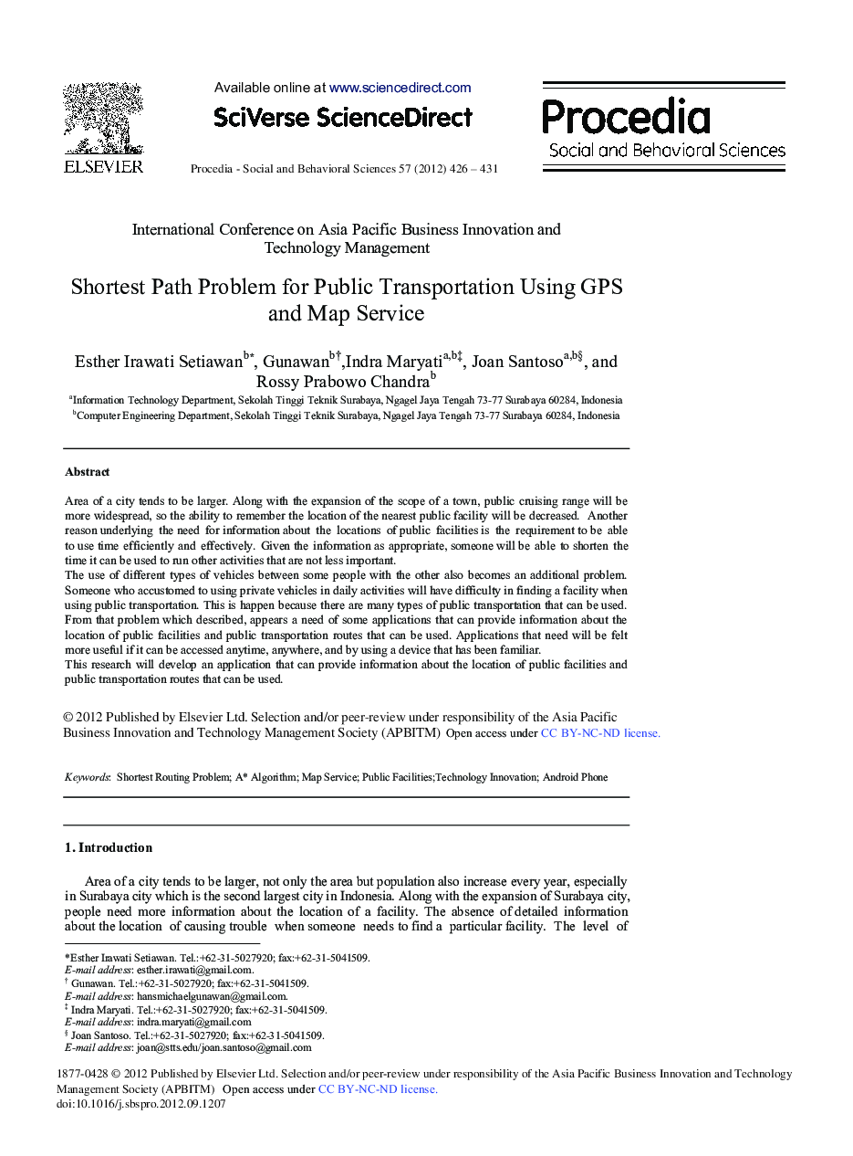 Shortest Path Problem for Public Transportation Using GPS and Map Service