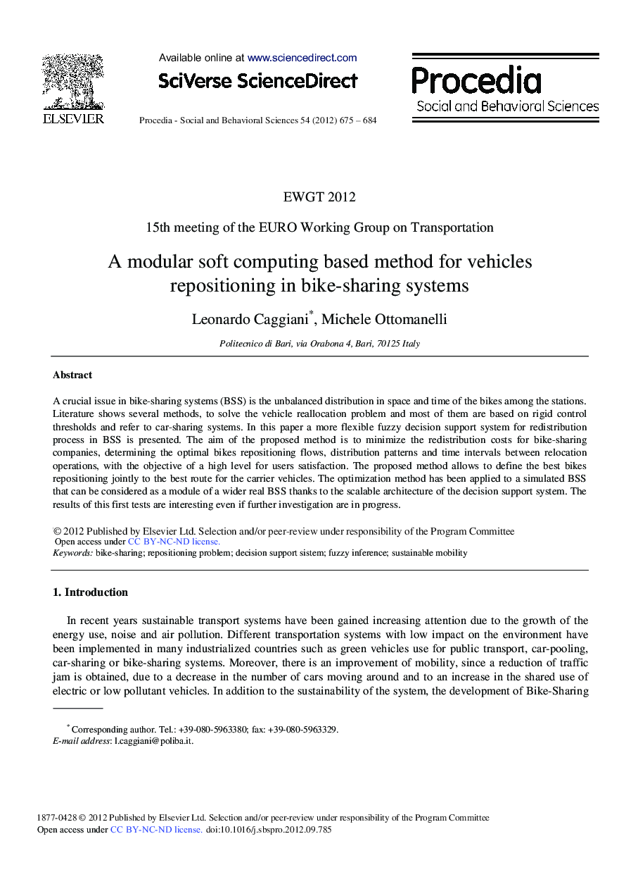 A Modular Soft Computing based Method for Vehicles Repositioning in Bike-sharing Systems