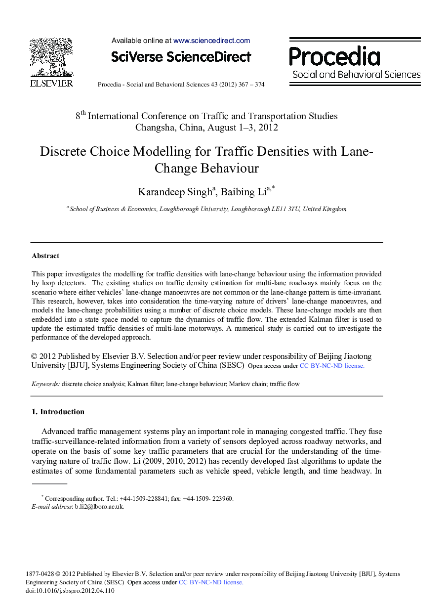 Discrete Choice Modelling for Traffic Densities with Lane-Change Behaviour