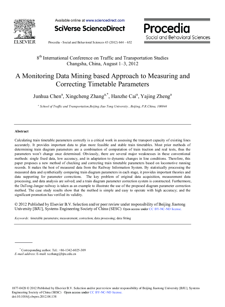 A Monitoring Data Mining based Approach to Measuring and Correcting Timetable Parameters