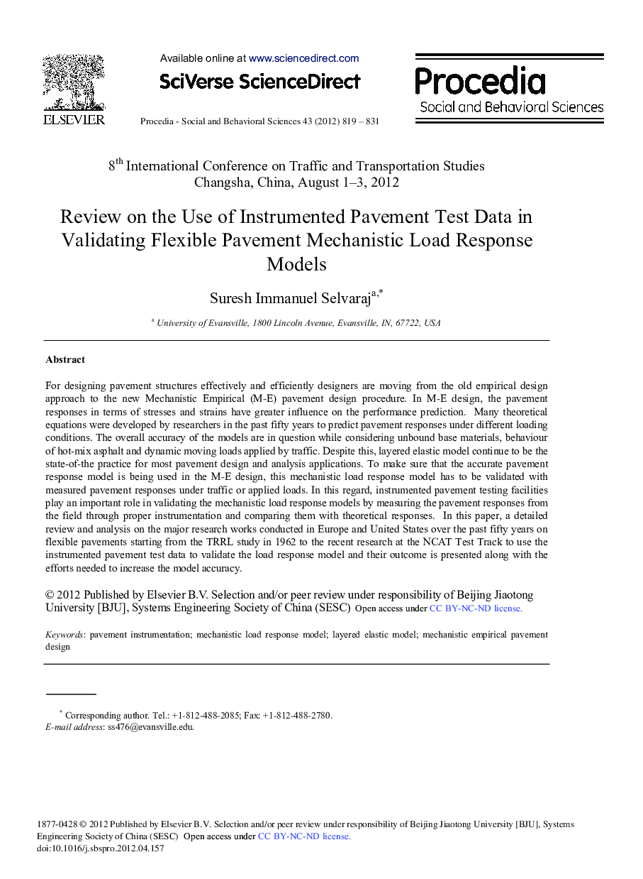 Review on the Use of Instrumented Pavement Test Data in Validating Flexible Pavement Mechanistic Load Response Models