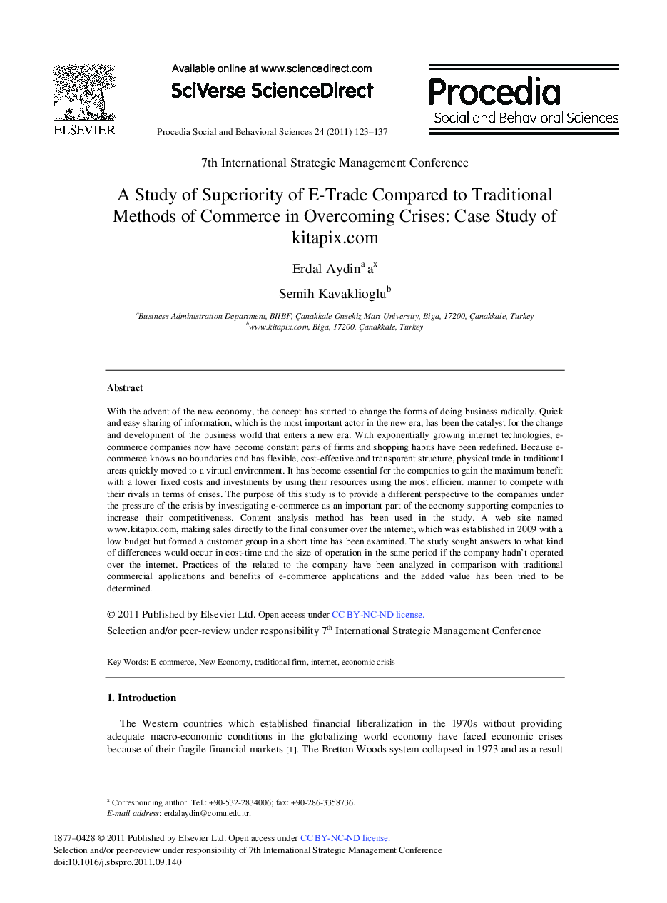 A Study of Superiority of E-Trade Compared to Traditional Methods of Commerce in Overcoming Crises: Case Study of kitapix.com