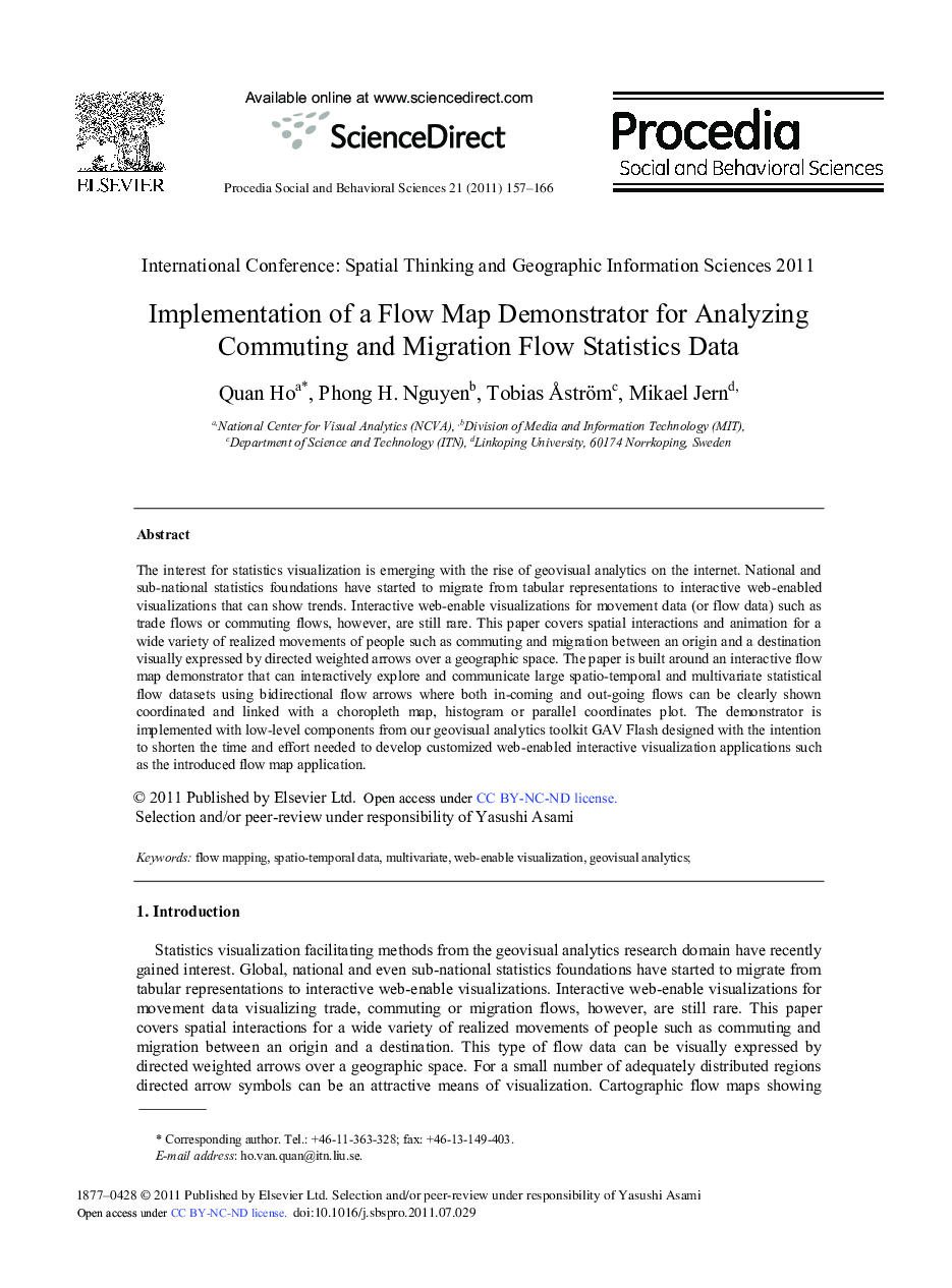 Implementation of a Flow Map Demonstrator for Analyzing Commuting and Migration Flow Statistics Data