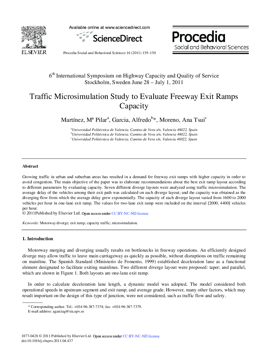 Traffic Microsimulation Study to Evaluate Freeway Exit Ramps Capacity