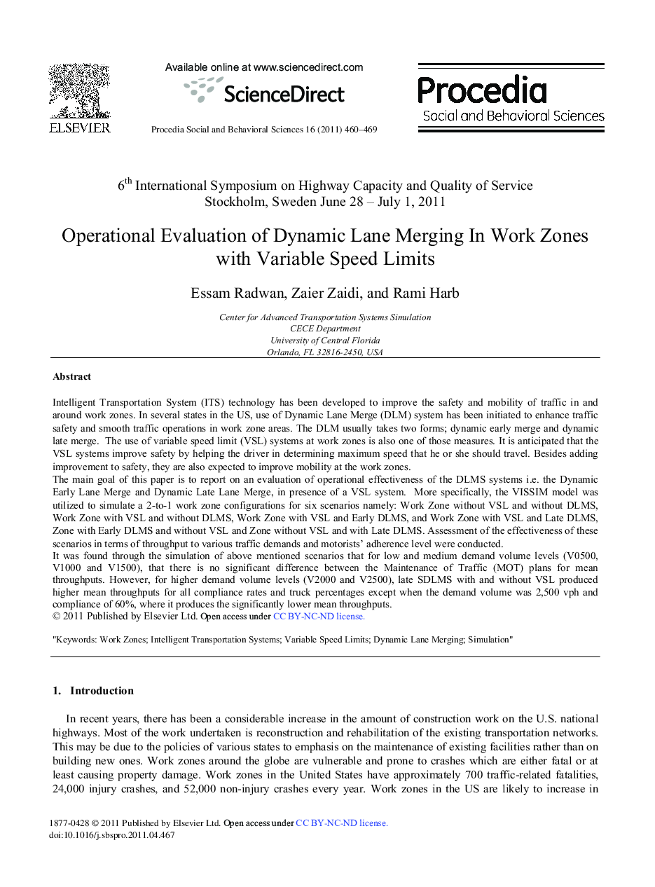 Operational Evaluation of Dynamic Lane Merging In Work Zones with Variable Speed Limits