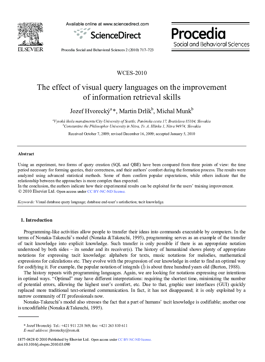 The effect of visual query languages on the improvement of information retrieval skills