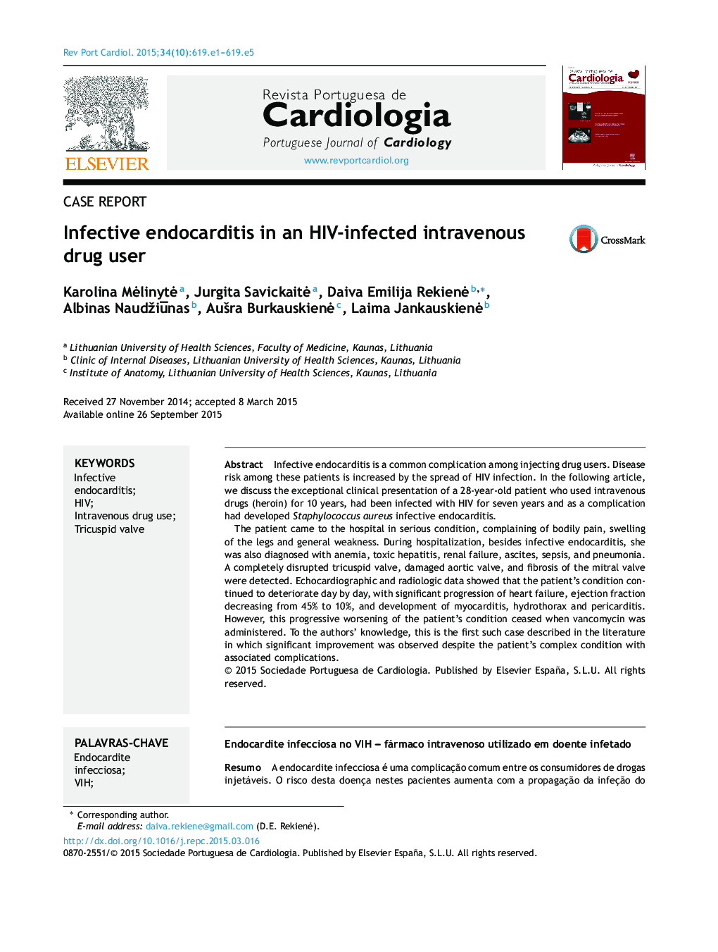 Infective endocarditis in an HIV-infected intravenous drug user