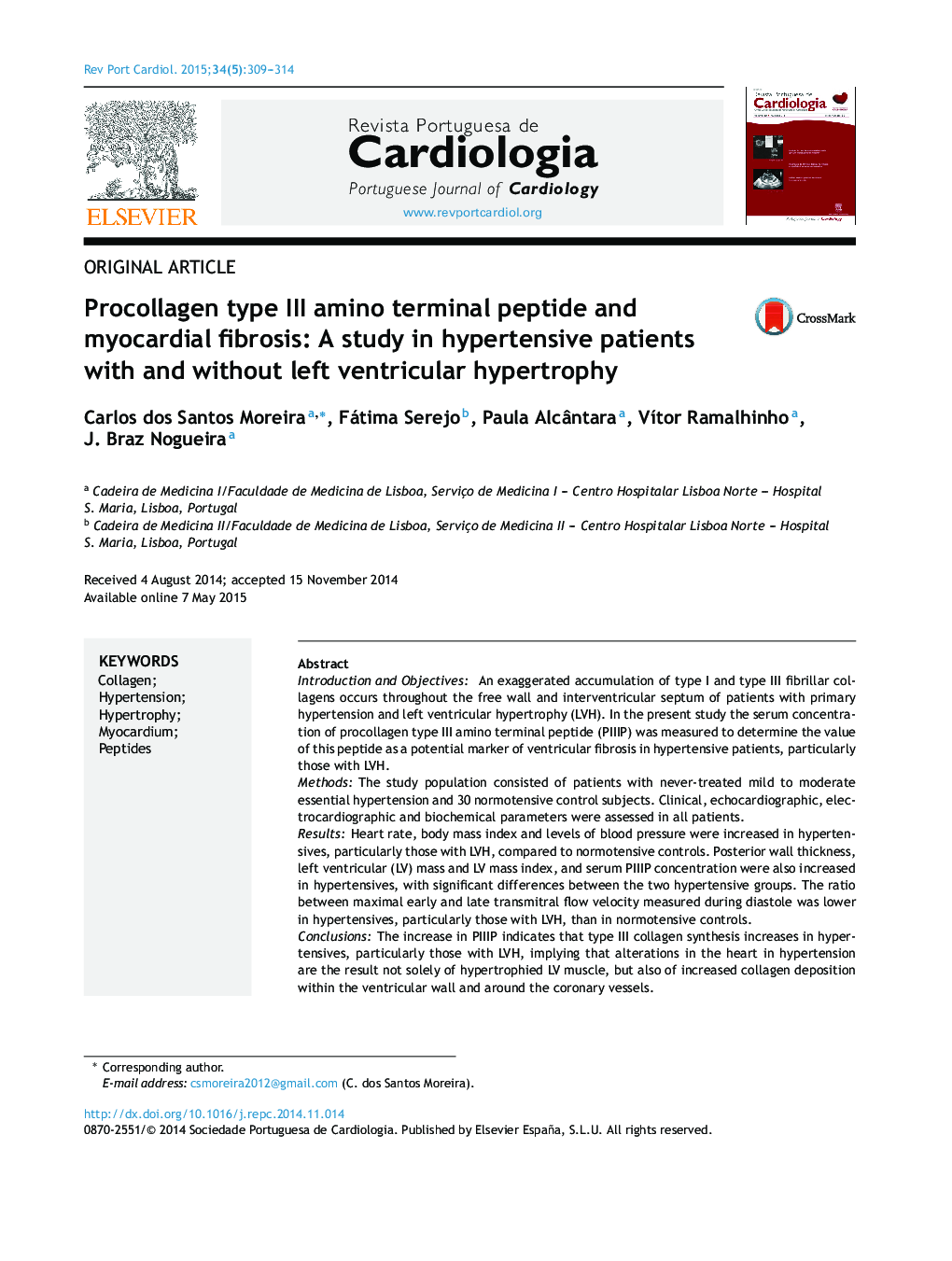 Procollagen type III amino terminal peptide and myocardial fibrosis: A study in hypertensive patients with and without left ventricular hypertrophy