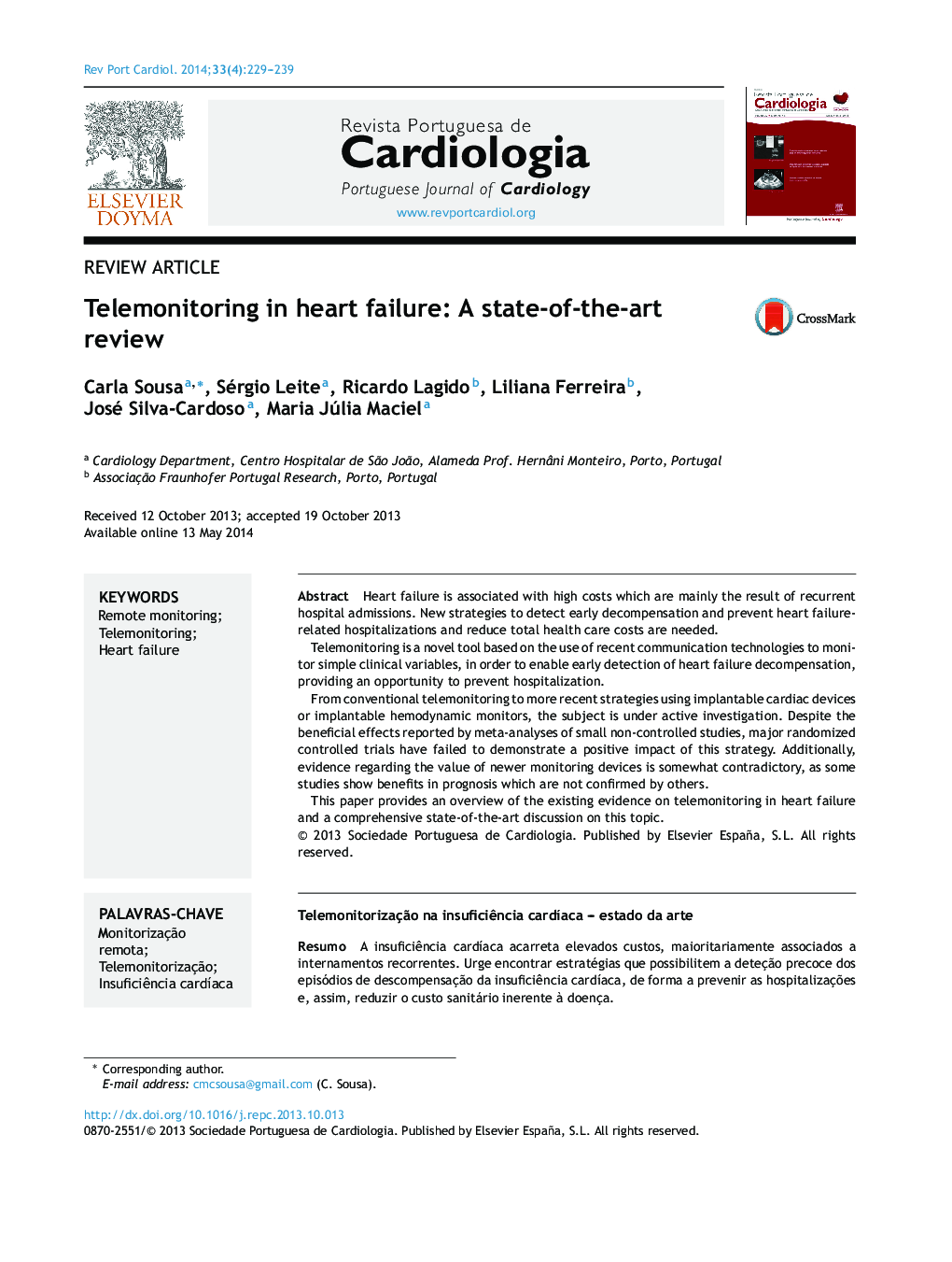 Telemonitoring in heart failure: A state-of-the-art review