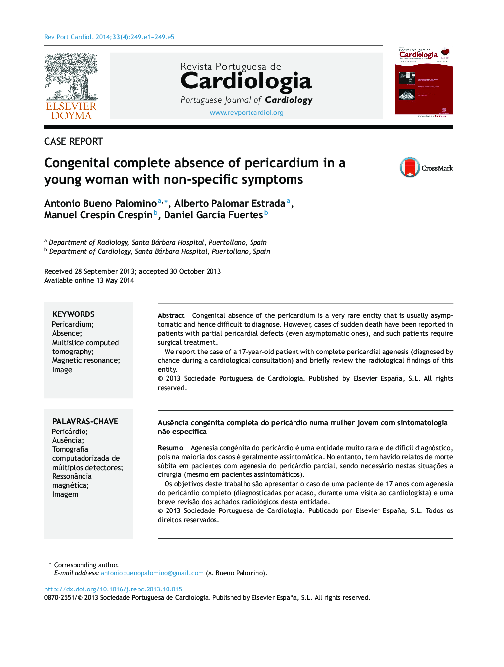 Congenital complete absence of pericardium in a young woman with non-specific symptoms