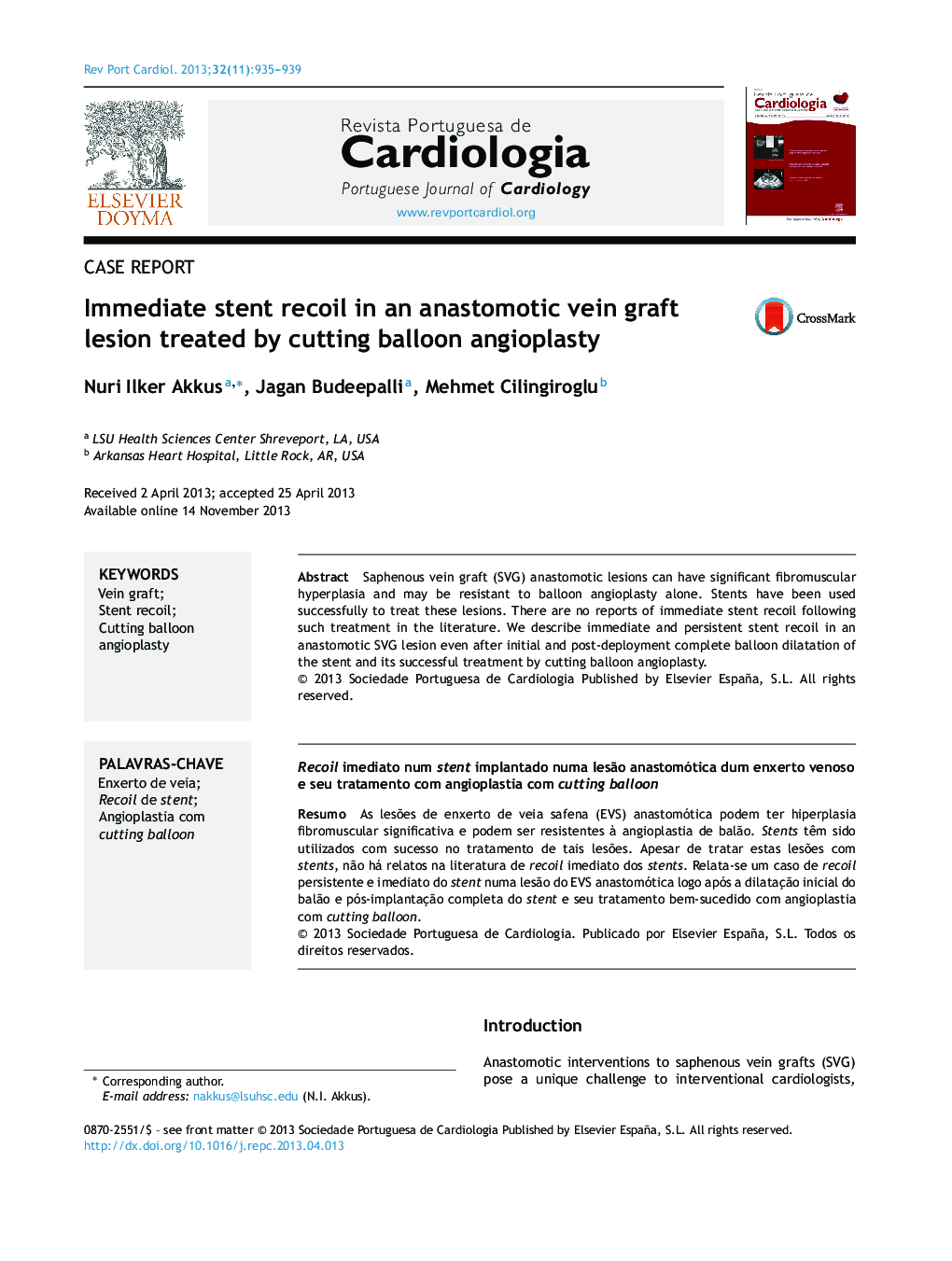 Immediate stent recoil in an anastomotic vein graft lesion treated by cutting balloon angioplasty