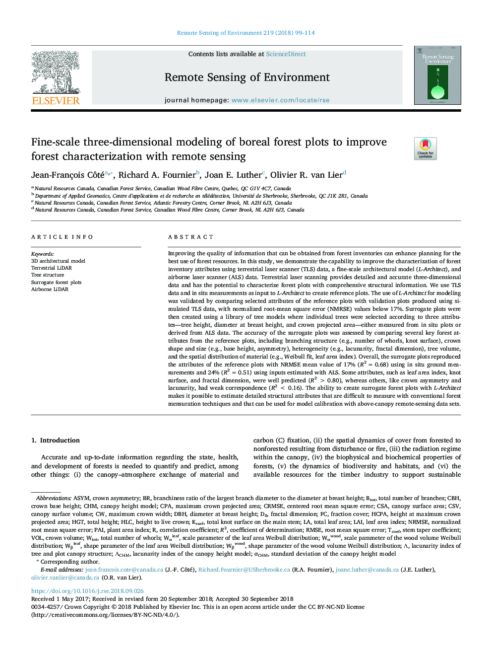 Fine-scale three-dimensional modeling of boreal forest plots to improve forest characterization with remote sensing