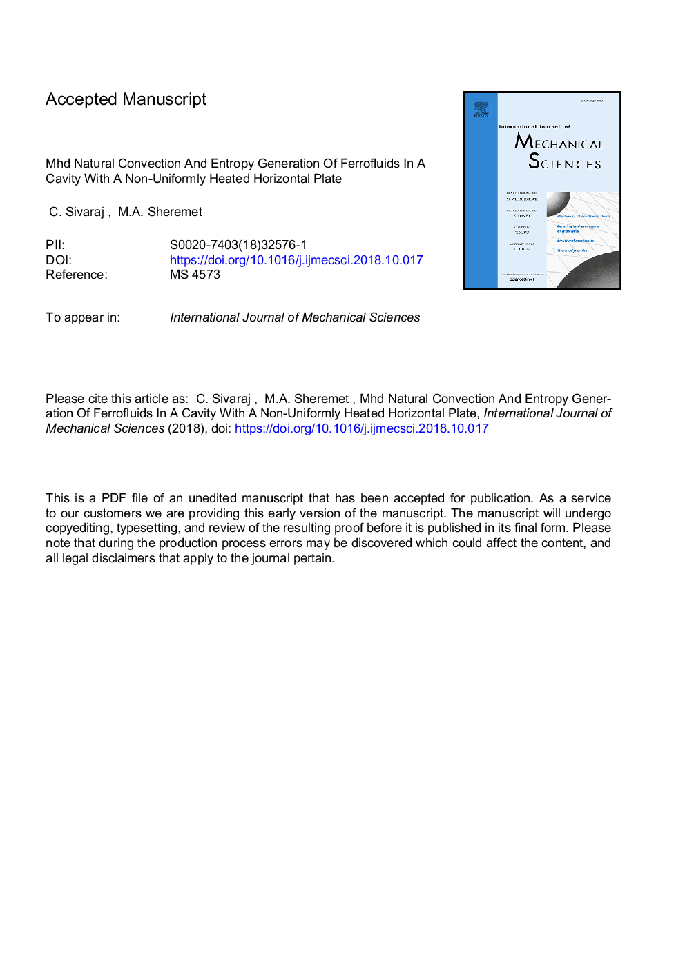 MHD natural convection and entropy generation of ferrofluids in a cavity with a non-uniformly heated horizontal plate