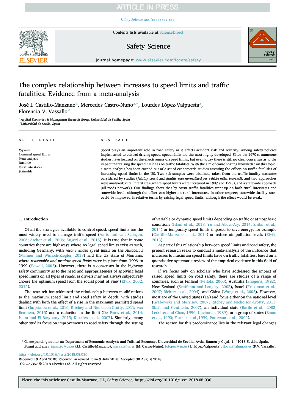 The complex relationship between increases to speed limits and traffic fatalities: Evidence from a meta-analysis