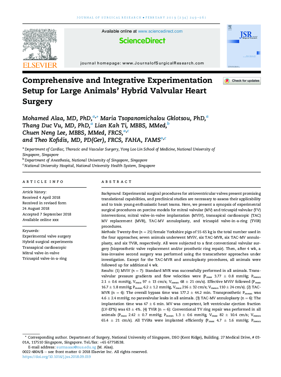 Comprehensive and Integrative Experimentation Setup for Large Animals' Hybrid Valvular Heart Surgery