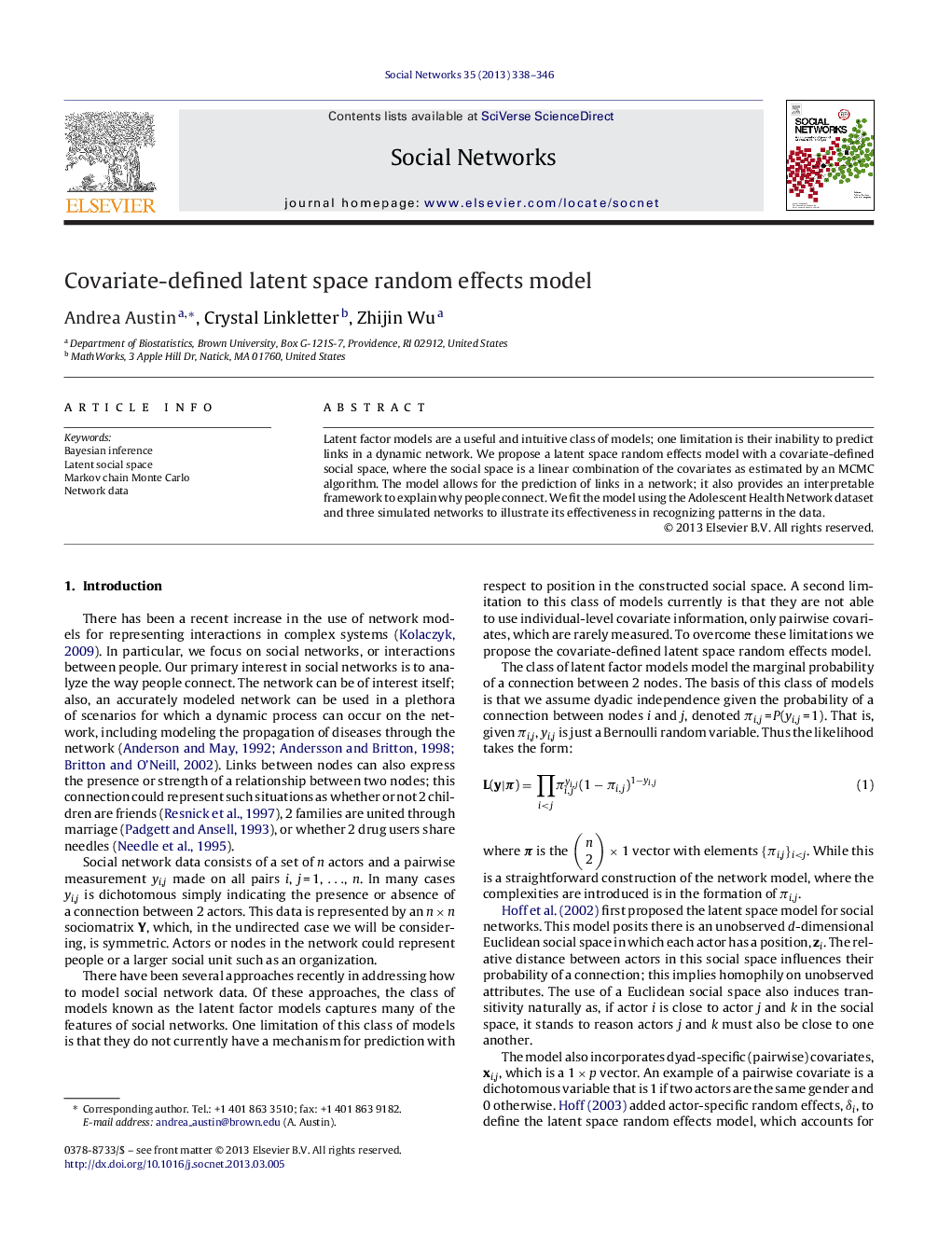 Covariate-defined latent space random effects model