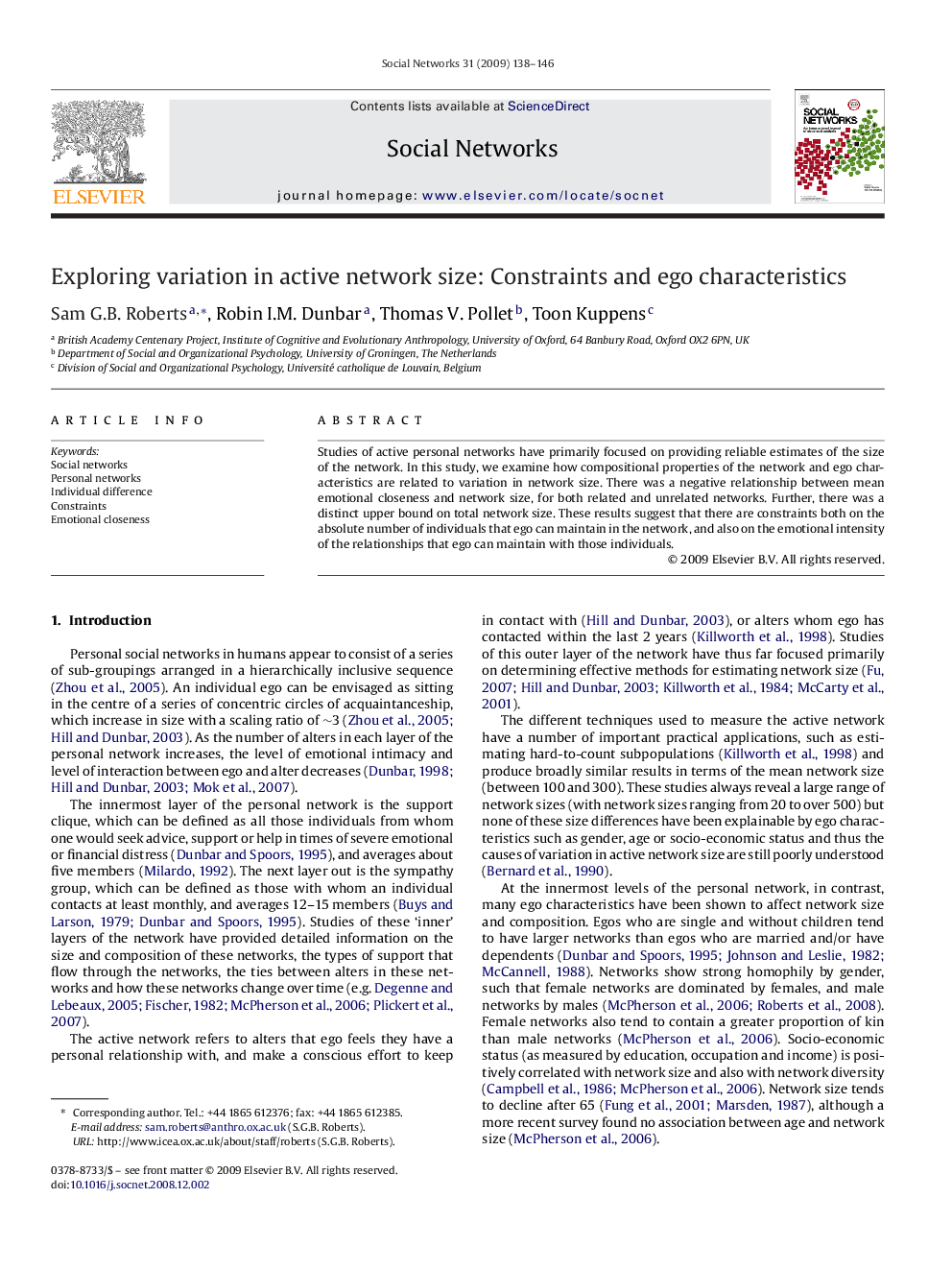 Exploring variation in active network size: Constraints and ego characteristics