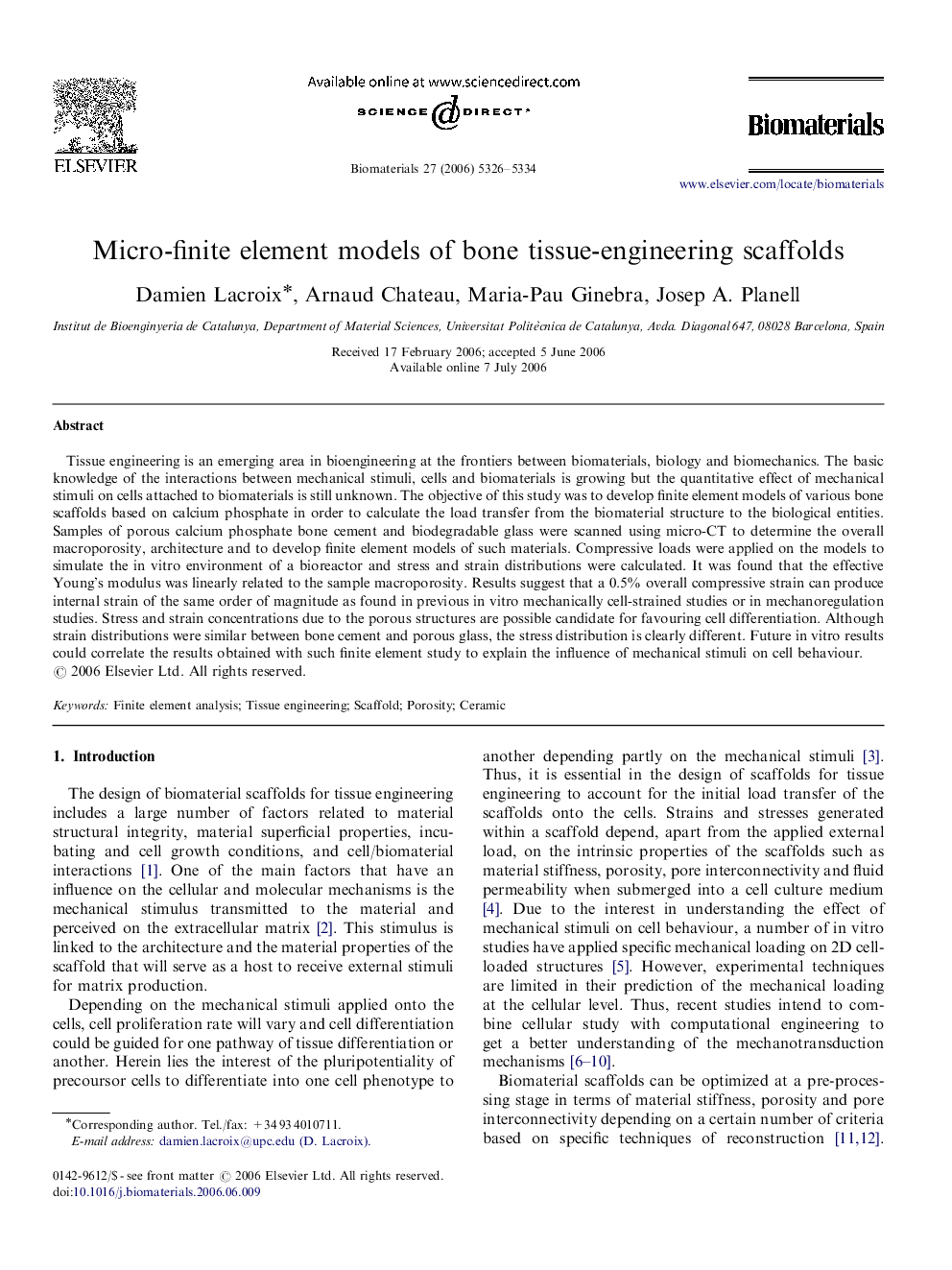 Micro-finite element models of bone tissue-engineering scaffolds